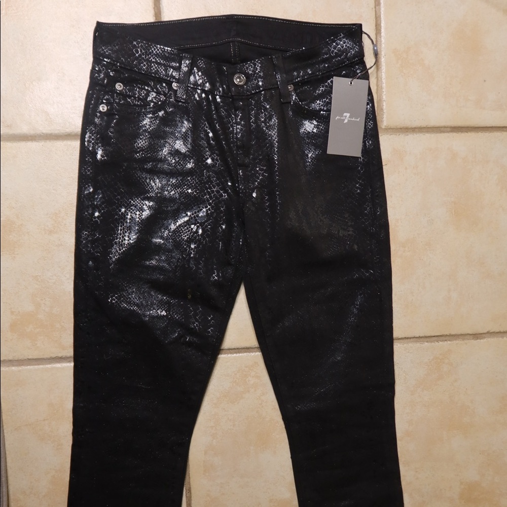 7 For All Mankind - Black Snake Print Jeans